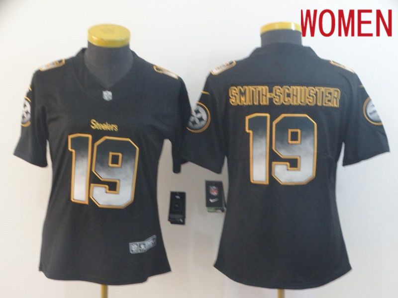 Women Pittsburgh Steelers #19 Smith-schuster Nike Teams Black Smoke Fashion Limited NFL Jerseys